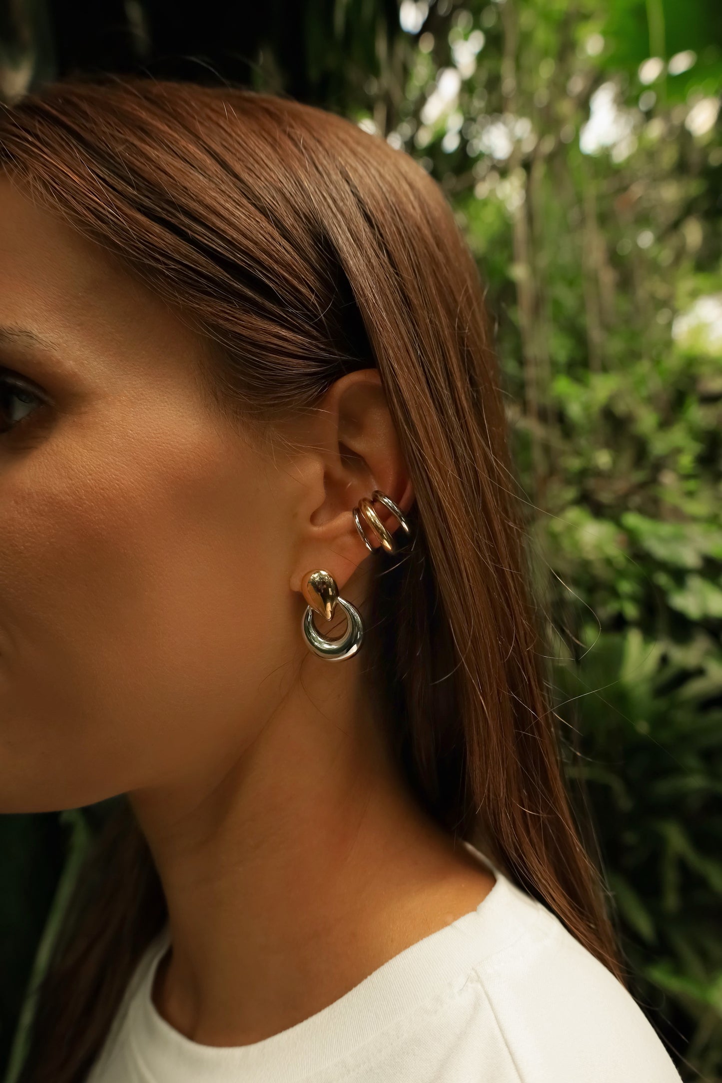 Earcuff Zlato-Stříbrný JUMPE Nerezová ocel