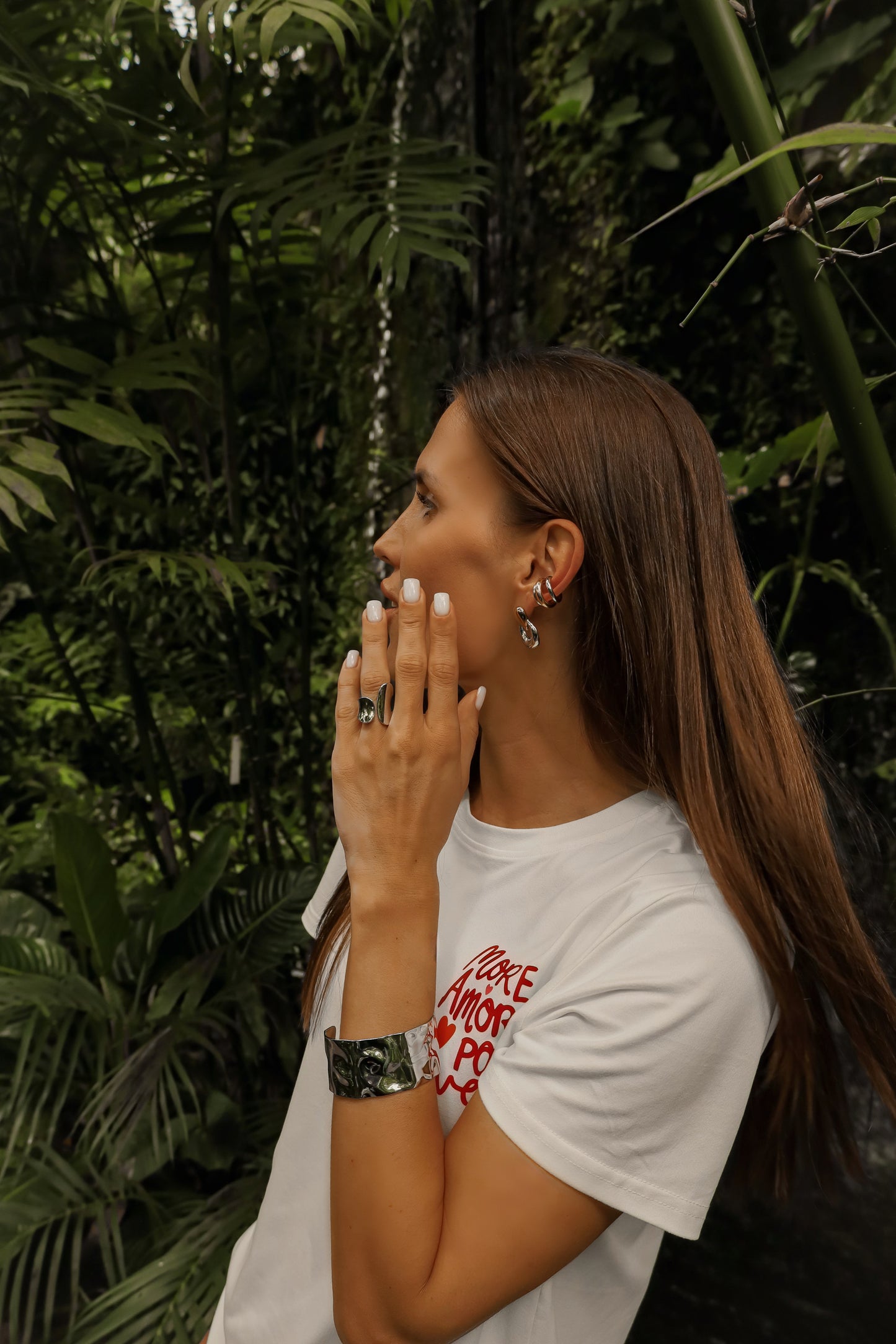 Earcuff Zlato-Stříbrný JUMPE Nerezová ocel