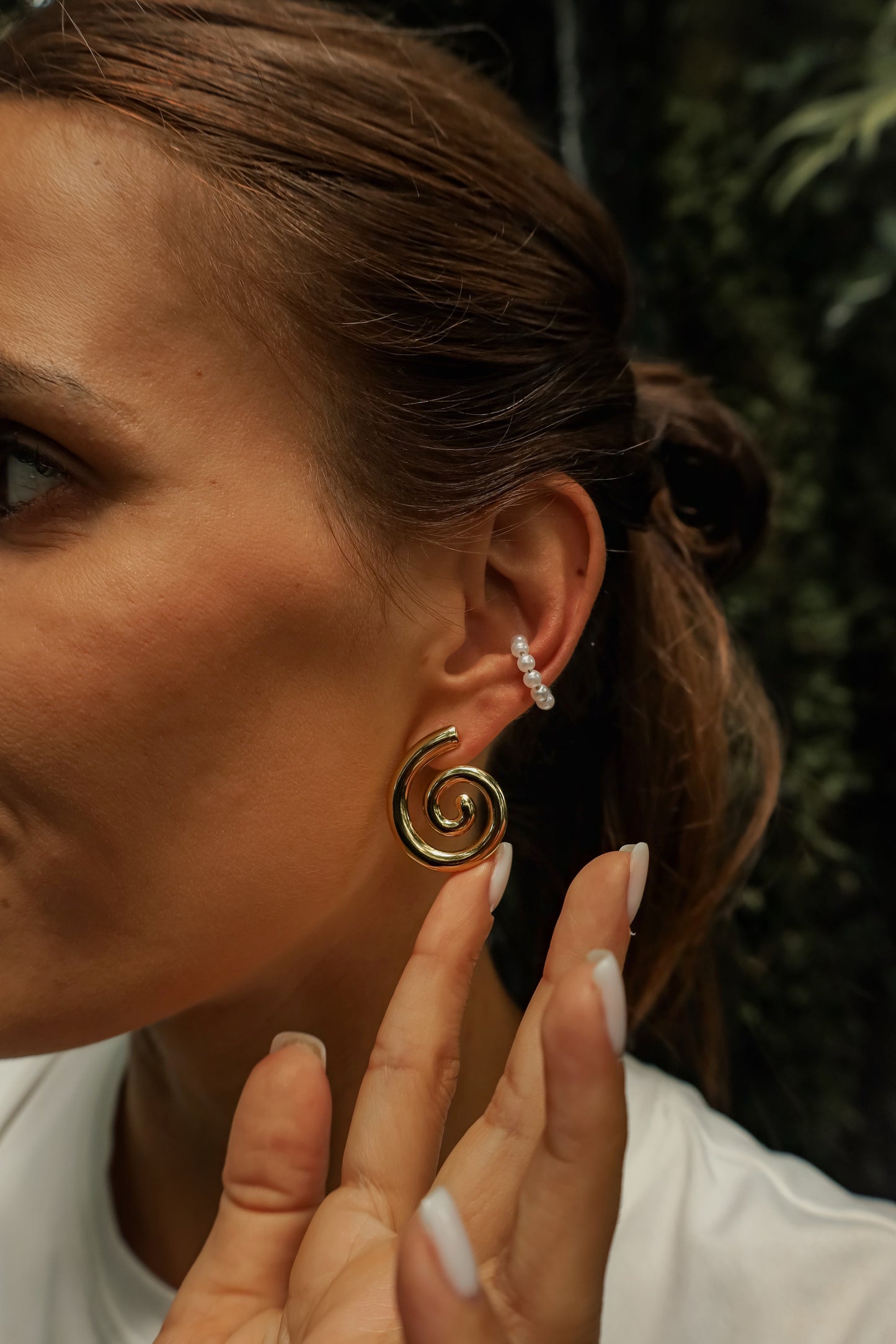 Perličkový nastavitelný Earcuff SEASHELL