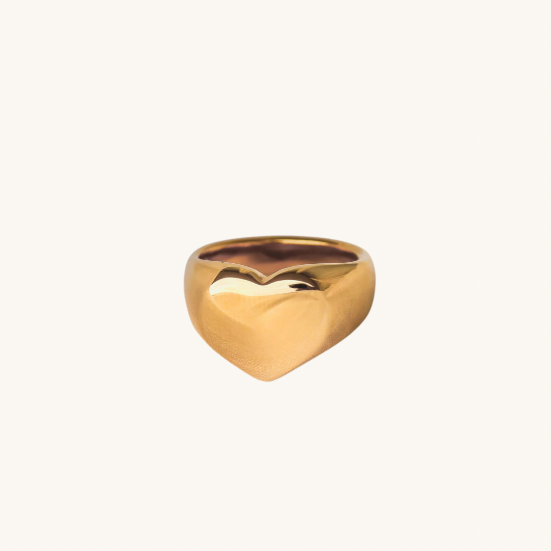 Nerezový zlatý prstýnek HEART