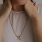 Ženský nerezový náhrdelník s perlou a zeleným kamenem - FRIDA