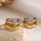 Earcuff Zlato-Stříbrný JUMPE Nerezová ocel