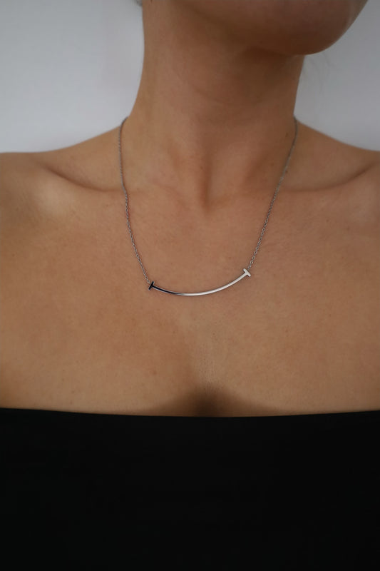 ARINNE Halskette aus Edelstahl mit Smile-Anhänger