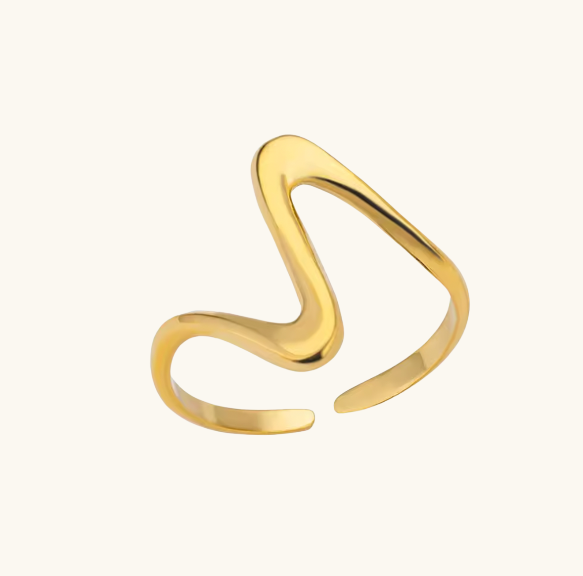 Prsten zlatý VLNA nastavitelný Nerezová ocel